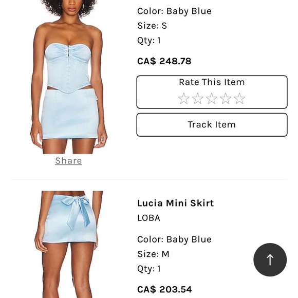 LOBA Blue Corset/Skirt Silk Set - Picture 3 of 5